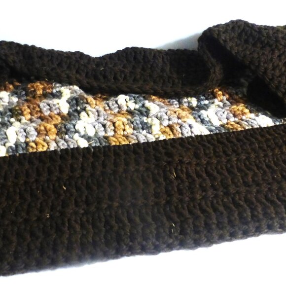 Dark Brown Handmade KNITTED BLANKET Lap Blanket Pet Blanket Dog Blanket Dog Bed - Picture 4 of 4